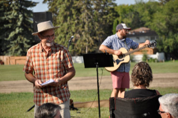 Setting up for worship in the park