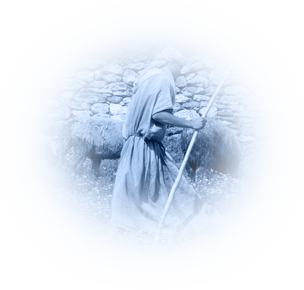 Shepherd with staff